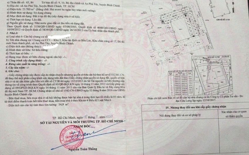 BÁN CĂN SỔ SẲN SANG TÊN LUÔN GIÁ 1.6 TỶ TẠI HQC PLAZA_BÌNH CHÁNH